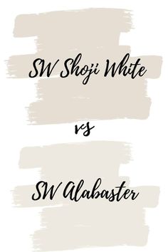 the words sw shop white and sw walaboster are painted in black ink