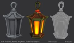 three different types of lanterns are shown