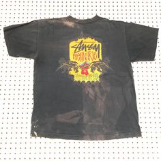 Condition: beat/worn size: large (no tag) Acid Wash Graffiti T-shirt For Streetwear, 90s Style Acid Wash T-shirt For Streetwear, 90s Distressed T-shirt For Streetwear, Stussy T Shirt, 90s Culture, Vintage Stussy, Dope Shirt, 90s Tees, Fashion Killa