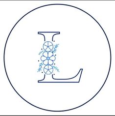 the letter l is made up of circles with flowers and leaves on it's side