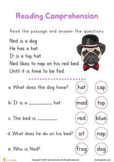 a worksheet with words and pictures to help students learn how to read the word