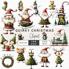 christmas clipart with santa claus and other characters