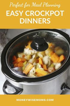 an easy crockpot dinner recipe with the title