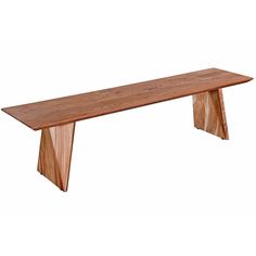 a wooden bench sitting on top of a white background