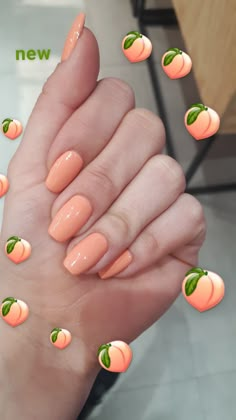 Peach Nails, Pointed Nails, Simple Acrylic Nails, Summer Acrylic Nails, Short Acrylic Nails Designs, Orange Nails, Manicure Y Pedicure