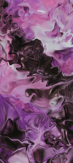 an abstract painting with purple and black colors