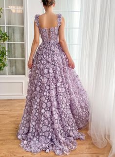 Lavender Petal Princess Gown | Teuta Matoshi Formal Birthday Party, Dress For Women Wedding, Yellow Evening Dresses, Grey Evening Dresses, Champagne Evening Dress, Gold Evening Dresses, Formal Parties, Princess Gown, Red Evening Dress