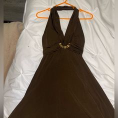 Size Medium Nwot Bundle To Save Brown Formal Mini Dress For Summer, Formal Brown Summer Mini Dress, Elegant Brown Mini Dress For The Beach, Brown Halter Dress, Vintage Halter Dress, Peplum Midi Dress, Floral Prom Dresses, Banquet Dresses, Cocktail Dress Prom