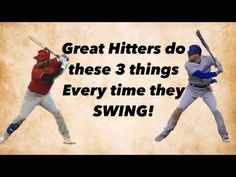 two baseball players are jumping in the air to hit a ball with their bats, and one is swinging