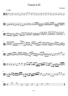 canon in d sheet music for violin