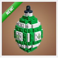 an ornament made out of legos is featured in this advertise