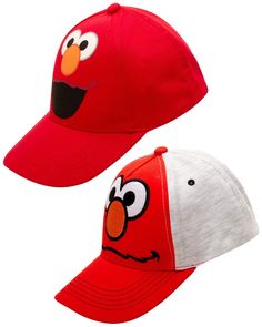 PRICES MAY VARY. OFFICIALLY LICENSED SESAME STREET: Boys' 2 Pack Sesame Street Elmo Baseball Cap; Helping kids grow smarter, stronger, and kinder ELMO BASEBALL CAP: This high-quality 5-panel Sesame Street baseball hat multipack for toddlers and boys features 2 awesome Elmo baseball caps made of durable cotton twill; These hats feature a comfortable curved brim and eye-catching Elmo embroidery; Perfect Sesame Street headwear for active little boys who enjoy having fun, hanging out, and playing sp Summer Headwear, Sesame Street Elmo, Sesame Street Characters, Kids Hats, Red And Grey, Baseball Hat, Summer Hats, Sesame Street, Baseball Caps