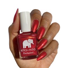 bright red with a slight golden shimmer Nail polish bottle 13.3 ml - 0.45 fl oz | ingredients "17-Free" products do not contain: Acetone, Animal-Derived Ingredients, Bisphenol-A, Camphor, Ethyl Tosylamide, Formaldehyde, Formaldehyde Resin, Gluten, Glycol Ether of Series E (Gycol ethers derived from ethylene oxide), Nonylphenol Ethoxylate, Parabens, Phthalates (including DBP), Styrene, Sulfate, Toluene, Triphenyl Phosphate (TPHP/TPP), Xylene Vegan Animal cruelty-free Quick Dry Chip Resistant Made Shimmer Nail Polish, Poison Apple, Poison Apples, Nail Shimmer, Nail Polish Bottles, Vegan Animals, China Glaze, Free Products, Bright Red