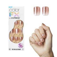 PRICES MAY VARY. The No Glue Mani: With new & improved adhesive for long-lasting wear. Ready-to-wear, one-step press-on nails. Easy to apply at home, literally in minutes. No experience needed. Gel nails feel totally comfortable & have a seamless, natural look. The Next Level Mani Has Arrived: Create a MAJOR moment in minutes with colorFX by imPRESS, NO GLUE Needed. This is color reimagined, with chrome-like effects that cannot be achieved from any ordinary nail polish. Discover Must-Have Colors Pearlescent Nails, Kiss Press On Nails, 30 Nails, Nails Easy, Manicure E Pedicure, Gel Manicure, Nail Accessories, Nail Kit, Hand Cream