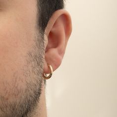 Hoop Earrings For Men, 14K Real Solid Yellow Gold Earring, Mens Huggie Earrings, 2.5 mm Thick, Men Jewelry, Tiny Earrings, Boyfriend Gifts Material: Solid Gold (no gold filled or no gold plated material) Available Gold Karat: 14K (585) Available Gold Color: Yellow Width: 2.5 mm Outer diameter: 15.5 mm Inner diameter: 10.5 mm The sizes may differ slightly due to handwork.   M o r e  *  F r o m  *  U s   Goldstore Jewelry - https://etsy.me/3gHtcrZ * Editor's Pick - https://etsy.me/3CCLlmm * Cremat Mens Hoop Earrings, Man Earrings, Hoop Earrings For Men, Mens Earrings Hoop, Urn Jewelry, Earrings For Men, Golden Earrings, Tiny Earrings, Gold Earrings Designs