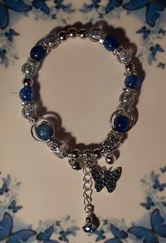 Handmade durable to last with blue rhinestone butterfly and bell and heart charms Butterfly Bracelet, Jewelry Accessories Ideas, Blue Rhinestones, Pretty Jewellery, Heart Charm, Jewelry Accessories, Jewelry Bracelets, Bracelet, Beauty Book