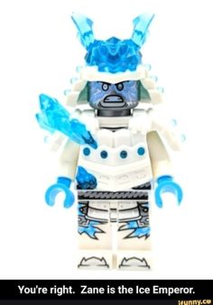 an image of a lego character with ice on it's head and arms, in blue