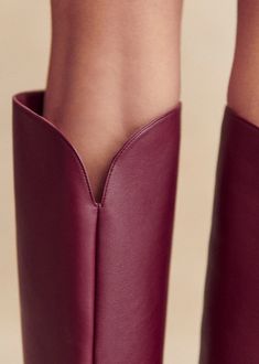 Amandine Boots - Smooth Burgundy - Sézane Leather, Bordeaux