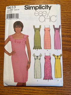 a woman in a dress on the cover of a sewing pattern for an easy to sew