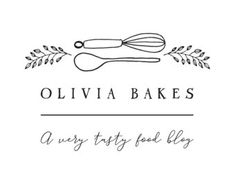 the logo for olivia bakes, a bakery that sells handmade items