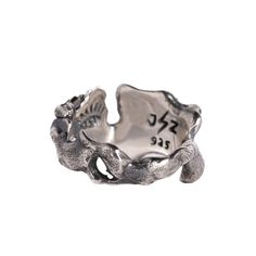 HATA RING | 925 STERLING SILVER - JewelryLab Mens Rings Silver Unique, Abstract Rings, Abstract Ring, Lighter Case, Rustic Rings, Handmade Silver Ring, Bali Silver, Handmade Brass, Mens Silver Rings