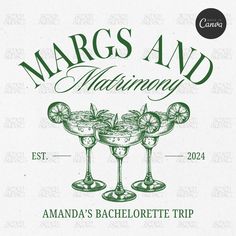 an advertisement for margaritas and matrimonya's bachelor trip