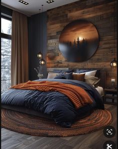 Ski House Bedroom Cozy, Lively Bedroom Ideas, Best Color Schemes For Bedroom, Master Bed Inspiration, Room Inspiration Bedroom Wall, Livingroom Color Ideas, Moody Bohemian Bedroom, Bedroom Refresh Ideas, Interior Design Wood Modern