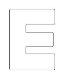 the letter e is shown in black and white with an outline on top of it