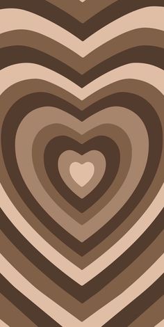 a heart shaped object is shown in the middle of an abstract pattern with brown and white stripes