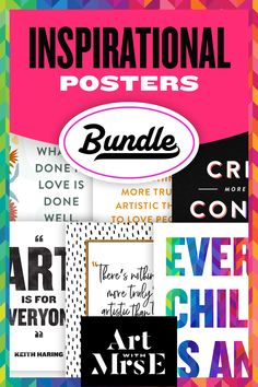 Examples of posters with inspirational quotes from this Bundle for the Classroom of Inspirational Posters. Homeschool Room