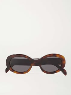 CELINE EYEWEAR Triomphe oval-frame tortoiseshell acetate sunglasses Celine Eyewear, Outfit Links, Celine Triomphe, Summer Capsule Wardrobe, Acetate Sunglasses, Sunglass Hut, Cool Sunglasses, Fine Watches, Eyewear Womens