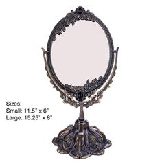 an ornate mirror is shown with measurements for it