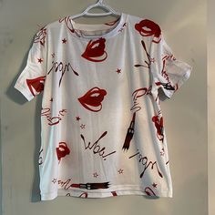 Brand New W No Tags Size Xl Red T-shirt For Day Out, Lips Color, Lips Shirt, Red Lips, Lip Colors, Lady In Red, Red White, Red And White, Lips