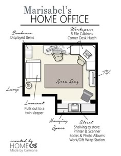 the floor plan for a home office