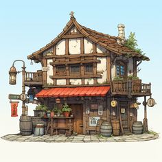 かわいい家 Cabin Concept Art, House Concept Art, Cool Lock Screen Wallpaper, Building Silhouette, Simple Building, Outdoor Artwork, Low Poly Games, Minecraft Room