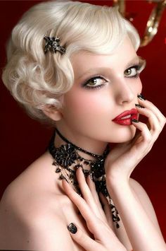 pin up short hairstyles Vintage Short Hair, Formal Hairstyles For Short Hair, Kort Bob, Flapper Hair, Short Hair Bride, 1950s Hairstyles, 1920s Hair, Pin Curls