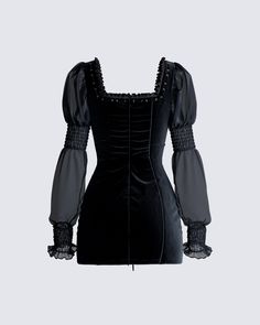 Put them under your spell and make them yours 🖤 This black mini dress, made from heavy stretch knit velvet and chiffon fabric, is complete with a square neck and inner corset boning. This look will turn you into the kind of baddie that only the brave could handle 😏 Black Velvet Mini Dress, Only The Brave, Corset Boning, Under Your Spell, Velvet Mini Dress, Black Mini Dress, Mini Velvet Dress, The Brave, Cargo Pant