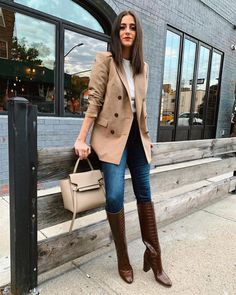 Outfit Botas, Black Friday Sales, Brown Outfit, Nyc Fashion, Blazer Outfits, The Closet