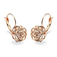 Rose Gold Diamond Crystal Filled Earrings Offers Welcome Add To Bundle For Special Pricing Shipping Same & Next Day (Before 1 Pm Est) 5-Star Rated Check Back Daily For New Listings Send Me A Message If You Have Any Questions Rose Gold Rose Design Earrings For Party, Rose Gold Flower Design Earrings For Party, Rose Design Flower Earrings For Party, Crystal Fashion, 3d Rose, Leverback Earrings, Crystal Drop Earrings, Rose Earrings, Rose Gold Diamonds