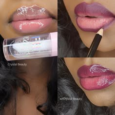 Pink And Purple Lip Combo, Lip Liner And Gloss Combo Black Women Pink, Purple Lip Liner Combo, Pink Lip Liner And Gloss, Purple Lip Liner, Lip Liner Looks, Glossy Lips Makeup, Maquillage Yeux Cut Crease, Maquillage On Fleek