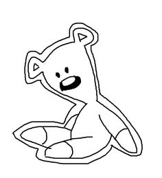 a drawing of a teddy bear sitting on the ground