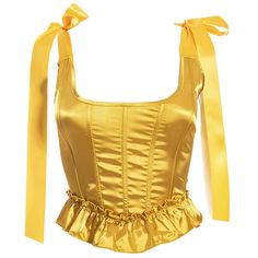 Yellow Corset Top Outfit, Yellow Corset Outfit, Yellow Clothes Png, Yellow Corset Top, Fairycore Corset, Corset Aesthetic, Aesthetic Corset, Cottagecore Corset, Boogzel Apparel