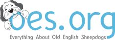 the logo for oes org, an english sheepdogs dog training and education center