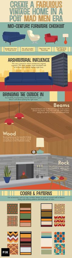 an info sheet showing the different types of furniture and decor items in each section of the room