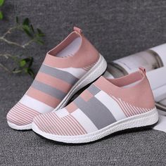 Product parameter Occasion: Daily,Casual,Athletic Theme: All Season Upper Material: Flying woven fabric Heel Type: Flat  Heel Gender: Women Heel Height: 1-3cm Toe Type: Round Toe Shoes Style: Slip-on Accents: Color Block Size: 35,36,37,38,39,40,41,42,43 Size Chart EUR US UK Length cm inch 35 4.5 2.5 22.1 8.7 36 5 3 22. वेस्टर्न ड्रेस, Comfortable Sneakers, Girls Sneakers