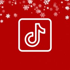 a red background with white snowflakes and the letter j on it's side