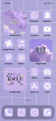 the purple and white theme for an iphone