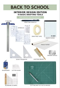 14 Drafting Tools for Beginner Drafters/Designers
• T-Square
• Drafting Pencils
• Stencils
• Drafting Tape
• Graph Paper
• Trace Paper
• Eraser Shield
• Dusting Brush
• 30/60 Triangles
• Letter Guide
• Sharpener
• Blending Stumps
• Cutting Mat
• X-acto Knife

All Supplies can be found on my Amazon Storefront under Art & Design
https://www.amazon.com/shop/druiz325/list/2XX8QW0278ASJ


IG: @druiz325
TikTok: @druiz325
YouTube: Daniella Ruiz Drafting Studio, Interior Design Supplies, T Square, Designing Aesthetic, Architecture Supplies, Drafting Drawing