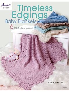 the cover of an adult's crochet book with blankets and toys on it