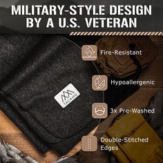 TACAMO® Military-Style Wool Blanket Designed for the rugged outdoors, our TACAMO® Wool Blanket goes beyond traditional blankets. It's a durable, sustainable survival tool made with 80% recycled virgin wool, blending environmental responsibility with the strength needed for diverse outdoor conditions. The 20% premium synthetic material adds durability and softness, making it ideal for camping, tactical missions, winter thermal use, doomsday preparation, or as an emergency car blanket. Pre-washed Car Blanket, Survival Tools, Synthetic Materials, Blanket Designs, Wool Blanket, Military Fashion, Blankets, Camping, Wool